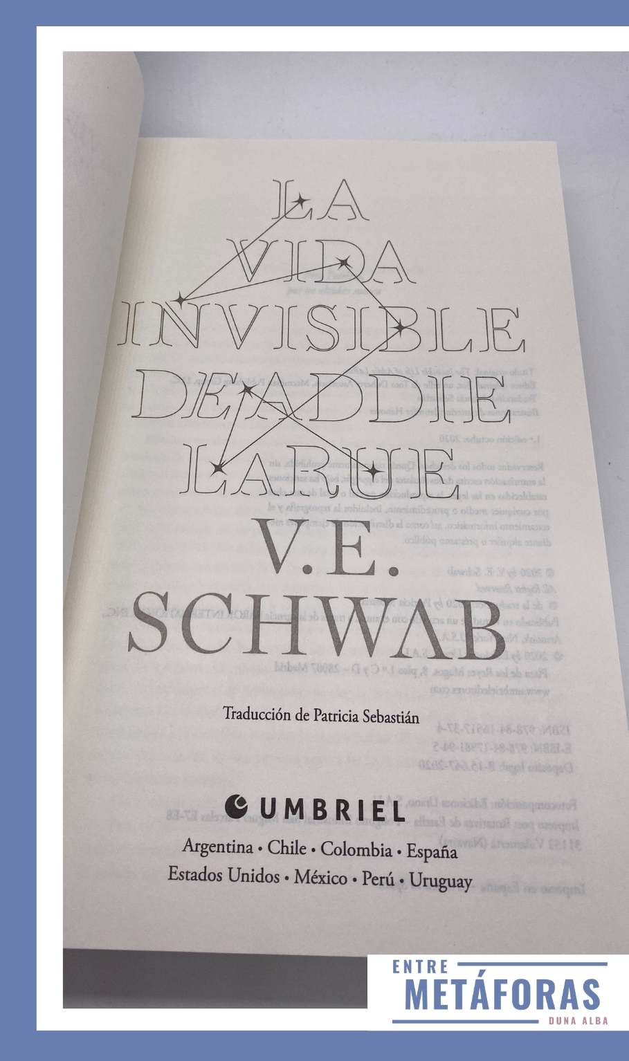 La vida invisible de Addie LaRue, de V.E. Schwab