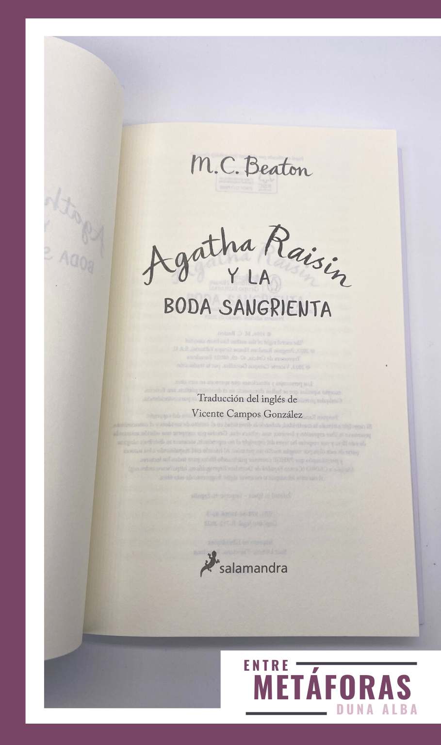 Agatha Raisin y la boda sangrienta, de M.C. Beaton