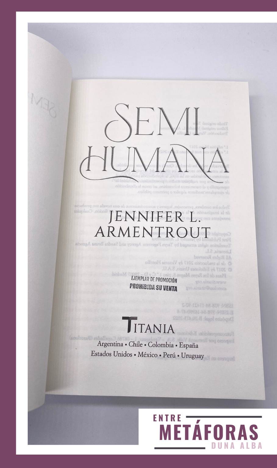 Semihumana, de Jennifer L. Armentrout